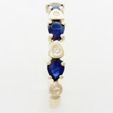 9K SOLID GOLD 0.50CT NATURAL AUSTRALIAN PEAR CUT SAPPHIRE RING WITH 4 DIAMONDS.