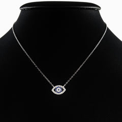 925 STERLING SILVER EVIL EYE CHARM PENDANT SET WITH SPARKLING CZ CRYSTALS.