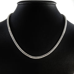 MEN'S 55 CM GENUINE SOLID STERLING SILVER DRAGON CLASP CHAIN NECKLACE.