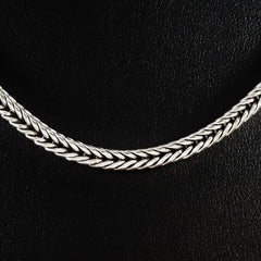 MEN'S 55 CM GENUINE SOLID STERLING SILVER DRAGON CLASP CHAIN NECKLACE.