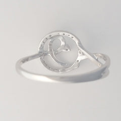 9K SOLID WHITE GOLD NATURAL DIAMOND HALO RING WITH 25 DIAMONDS.