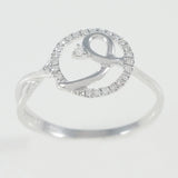 9K SOLID WHITE GOLD NATURAL DIAMOND HALO RING WITH 25 DIAMONDS.