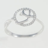 9K SOLID WHITE GOLD NATURAL DIAMOND HALO RING WITH 25 DIAMONDS.