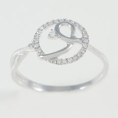 9K SOLID WHITE GOLD NATURAL DIAMOND HALO RING WITH 25 DIAMONDS.