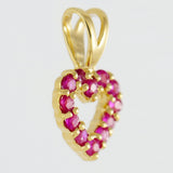 9K SOLID GOLD 0.30CT NATURAL RUBY OPEN HEART PENDANT.