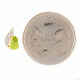 9K SOLID GOLD 0.45CT NATURAL PERIDOT AND DIAMOND STUD EARRINGS.