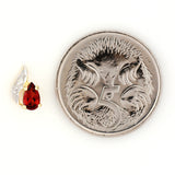 9K SOLID GOLD 0.45CT NATURAL GARNET AND DIAMOND STUD EARRINGS.