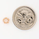 9K SOLID ROSE GOLD STAR SHAPE STUD EARRINGS WITH 10 DIAMONDS.