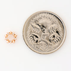 9K SOLID ROSE GOLD STAR SHAPE STUD EARRINGS WITH 10 DIAMONDS.