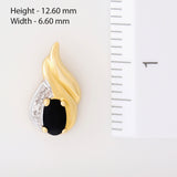 9K SOLID GOLD 0.80CT BLACK SAPPHIRE AND DIAMOND STUD EARRINGS.