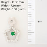 9K SOLID WHITE GOLD FLORAL INSPIRED NATURAL EMERALD EARRINGS WITH 40 DIAMONDS.