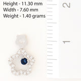 9K SOLID WHITE GOLD FLORAL INSPIRED NATURAL SAPPHIRE EARRINGS WITH 40 DIAMONDS.