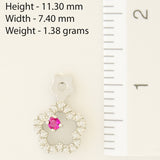 9K SOLID WHITE GOLD FLORAL INSPIRED NATURAL RUBY EARRINGS WITH 40 DIAMONDS.