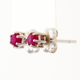 9K SOLID WHITE GOLD 0.30CT NATURAL RUBY CLASSIC STUD EARRINGS.