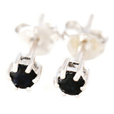 9K SOLID WHITE GOLD 0.30CT NATURAL SAPPHIRE CLASSIC STUD EARRINGS.