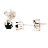 9K SOLID WHITE GOLD 0.30CT NATURAL SAPPHIRE CLASSIC STUD EARRINGS.