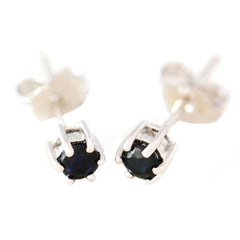 9K SOLID WHITE GOLD 0.30CT NATURAL SAPPHIRE CLASSIC STUD EARRINGS.