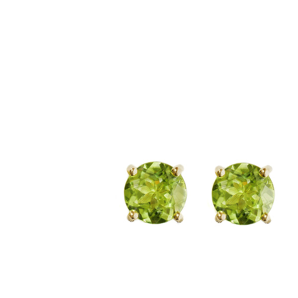 9K SOLID GOLD 1.20CT NATURAL PERIDOT STUD EARRINGS.