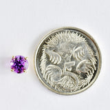9K SOLID GOLD 1.20CT NATURAL PURPLE AMETHYST STUD EARRINGS.
