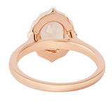 18K SOLID ROSE GOLD 1.80CT NATURAL OVAL MORGANITE HALO RING WITH 20 VS/G DIAMONDS.