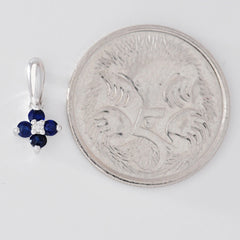 9K SOLID WHITE GOLD 0.35CT NATURAL SAPPHIRE AND DIAMOND CLUSTER EARRINGS.