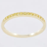 9K SOLID GOLD 0.20CT NATURAL YELLOW SAPPHIRE HALF ETERNITY BAND RING.