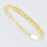 9K SOLID GOLD 0.20CT NATURAL YELLOW SAPPHIRE HALF ETERNITY BAND RING.