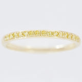 9K SOLID GOLD 0.20CT NATURAL YELLOW SAPPHIRE HALF ETERNITY BAND RING.