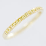 9K SOLID GOLD 0.20CT NATURAL YELLOW SAPPHIRE HALF ETERNITY BAND RING.