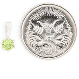 9K SOLID WHITE GOLD 0.30CT NATURAL PERIDOT PETITE PENDANT.