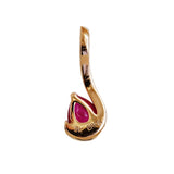9K SOLID ROSE GOLD 0.40CT NATURAL RUBY PENDANT WITH EIGHTEEN DIAMONDS.