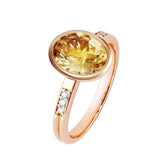 18K SOLID ROSE GOLD 2.30CT NATURAL OVAL PEACH MORGANITE RING WITH 6 VS/G DIAMONDS.