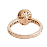 18K SOLID ROSE GOLD 2.30CT NATURAL OVAL PEACH MORGANITE RING WITH 6 VS/G DIAMONDS.